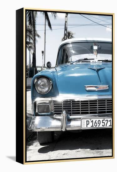 Cuba Fuerte Collection - Blue Chevy Classic Car-Philippe Hugonnard-Framed Premier Image Canvas