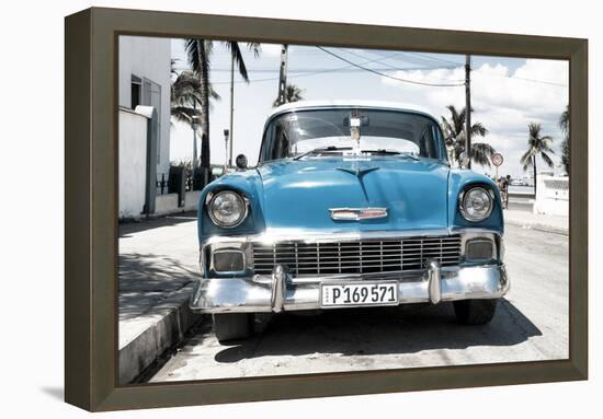 Cuba Fuerte Collection - Blue Chevy-Philippe Hugonnard-Framed Premier Image Canvas