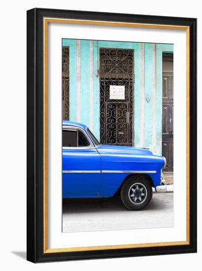 Cuba Fuerte Collection - Blue Classic Car-Philippe Hugonnard-Framed Photographic Print