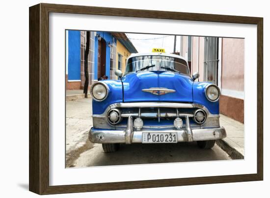 Cuba Fuerte Collection - Blue Cuban Taxi II-Philippe Hugonnard-Framed Photographic Print