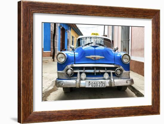 Cuba Fuerte Collection - Blue Cuban Taxi II-Philippe Hugonnard-Framed Photographic Print