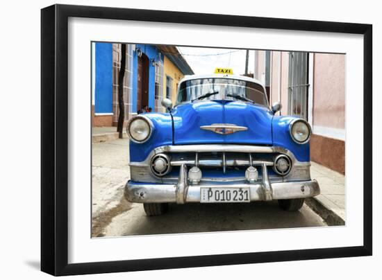 Cuba Fuerte Collection - Blue Cuban Taxi II-Philippe Hugonnard-Framed Photographic Print