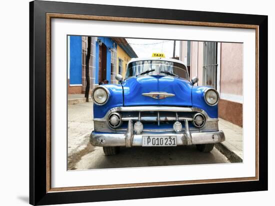 Cuba Fuerte Collection - Blue Cuban Taxi II-Philippe Hugonnard-Framed Photographic Print