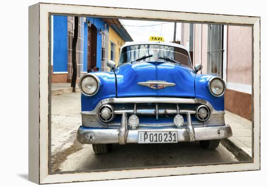 Cuba Fuerte Collection - Blue Cuban Taxi II-Philippe Hugonnard-Framed Premier Image Canvas