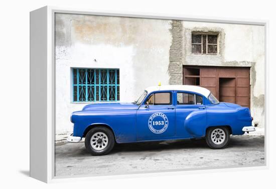 Cuba Fuerte Collection - Blue Pontiac 1953 Original Classic Car-Philippe Hugonnard-Framed Premier Image Canvas