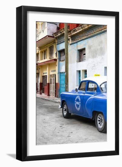 Cuba Fuerte Collection - Blue Taxi Car in Havana-Philippe Hugonnard-Framed Photographic Print