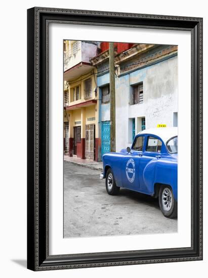 Cuba Fuerte Collection - Blue Taxi Car in Havana-Philippe Hugonnard-Framed Photographic Print