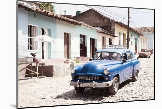 Cuba Fuerte Collection - Blue Taxi in Trinidad II-Philippe Hugonnard-Mounted Photographic Print