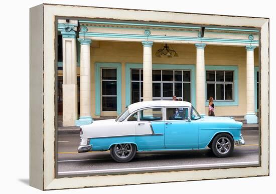 Cuba Fuerte Collection - Blue Vintage Car-Philippe Hugonnard-Framed Premier Image Canvas