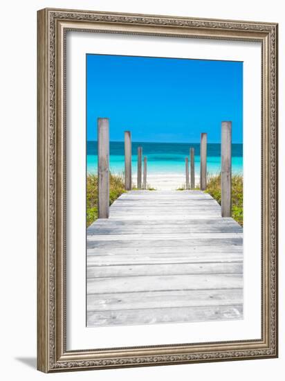 Cuba Fuerte Collection - Boardwalk on the Beach-Philippe Hugonnard-Framed Photographic Print