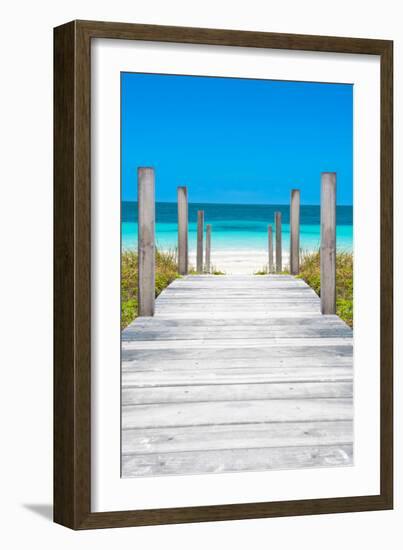 Cuba Fuerte Collection - Boardwalk on the Beach-Philippe Hugonnard-Framed Photographic Print