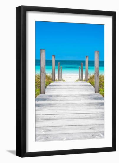 Cuba Fuerte Collection - Boardwalk on the Beach-Philippe Hugonnard-Framed Photographic Print