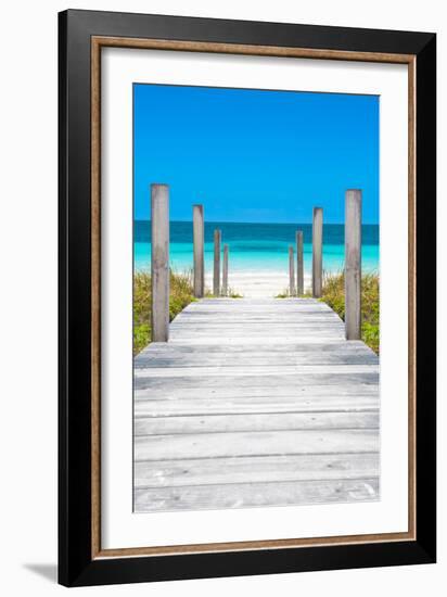 Cuba Fuerte Collection - Boardwalk on the Beach-Philippe Hugonnard-Framed Photographic Print