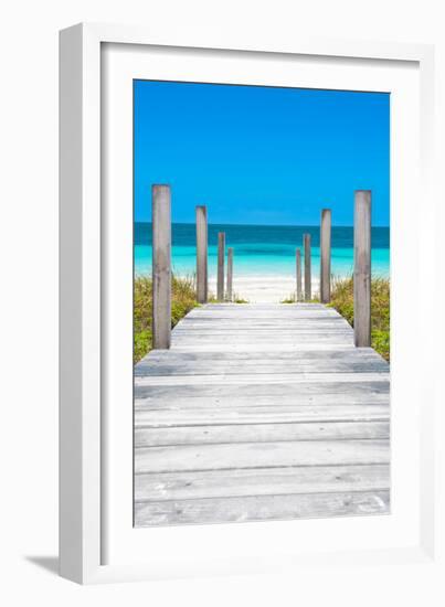 Cuba Fuerte Collection - Boardwalk on the Beach-Philippe Hugonnard-Framed Photographic Print