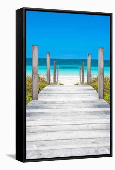 Cuba Fuerte Collection - Boardwalk on the Beach-Philippe Hugonnard-Framed Stretched Canvas