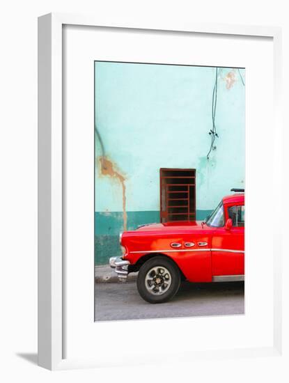 Cuba Fuerte Collection - Classic American Red Car-Philippe Hugonnard-Framed Photographic Print