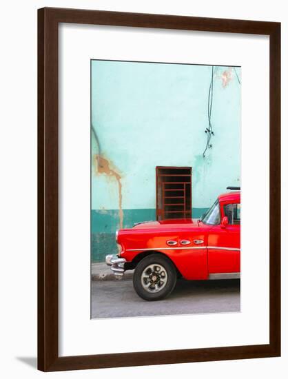 Cuba Fuerte Collection - Classic American Red Car-Philippe Hugonnard-Framed Photographic Print