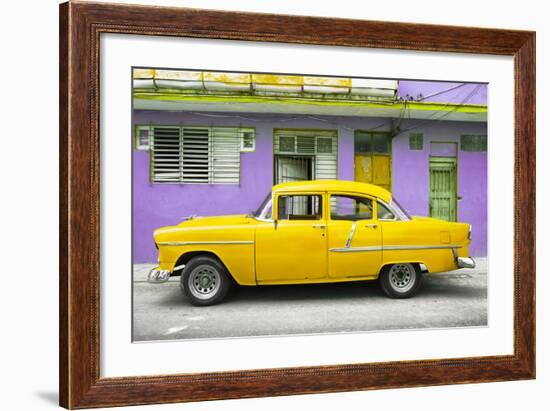 Cuba Fuerte Collection - Classic American Yellow Car in Havana-Philippe Hugonnard-Framed Photographic Print