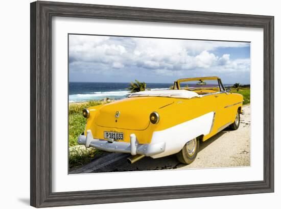 Cuba Fuerte Collection - Classic Yellow Car Cabriolet-Philippe Hugonnard-Framed Photographic Print