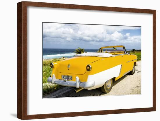 Cuba Fuerte Collection - Classic Yellow Car Cabriolet-Philippe Hugonnard-Framed Photographic Print