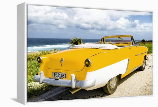 Cuba Fuerte Collection - Classic Yellow Car Cabriolet-Philippe Hugonnard-Framed Premier Image Canvas