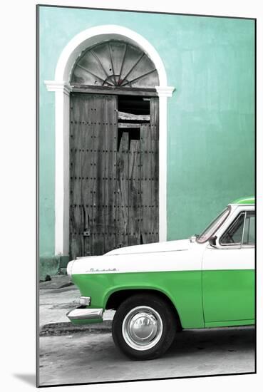 Cuba Fuerte Collection - Close-up of American Classic Car White and Green-Philippe Hugonnard-Mounted Photographic Print