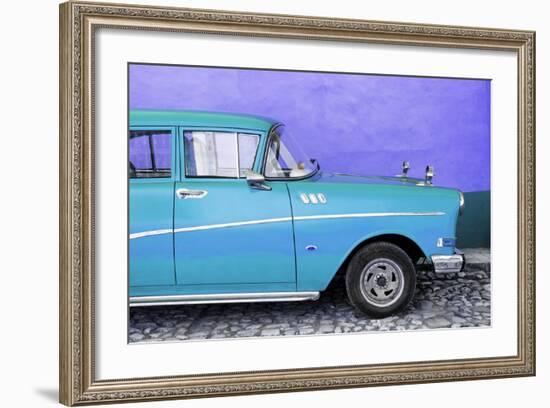 Cuba Fuerte Collection - Close-up of Retro Turquoise Car-Philippe Hugonnard-Framed Photographic Print