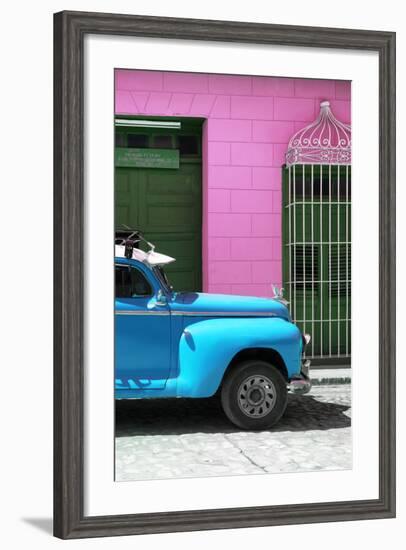 Cuba Fuerte Collection - Close-up of Skyblue Vintage Car-Philippe Hugonnard-Framed Photographic Print