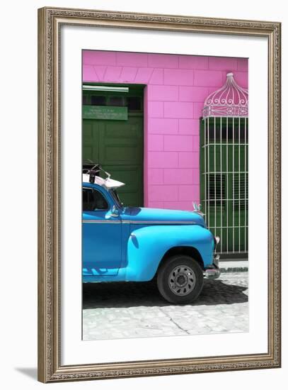 Cuba Fuerte Collection - Close-up of Skyblue Vintage Car-Philippe Hugonnard-Framed Photographic Print