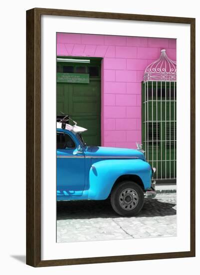 Cuba Fuerte Collection - Close-up of Skyblue Vintage Car-Philippe Hugonnard-Framed Photographic Print