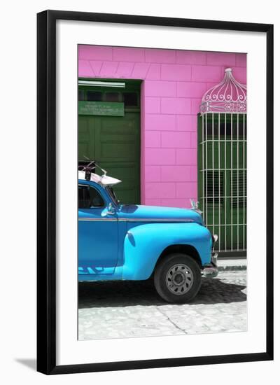 Cuba Fuerte Collection - Close-up of Skyblue Vintage Car-Philippe Hugonnard-Framed Photographic Print