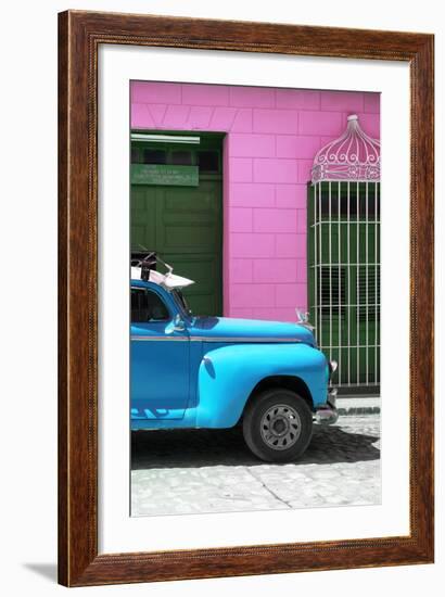 Cuba Fuerte Collection - Close-up of Skyblue Vintage Car-Philippe Hugonnard-Framed Photographic Print