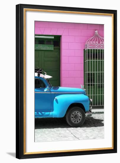 Cuba Fuerte Collection - Close-up of Skyblue Vintage Car-Philippe Hugonnard-Framed Photographic Print