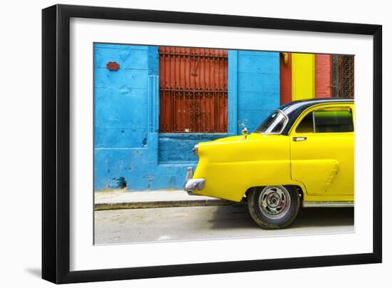 Cuba Fuerte Collection - Close-up of Yellow Taxi of Havana II-Philippe Hugonnard-Framed Photographic Print