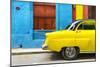 Cuba Fuerte Collection - Close-up of Yellow Taxi of Havana II-Philippe Hugonnard-Mounted Photographic Print