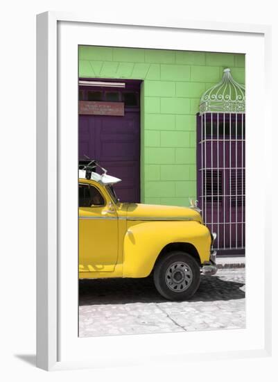 Cuba Fuerte Collection - Close-up of Yellow Vintage Car-Philippe Hugonnard-Framed Photographic Print