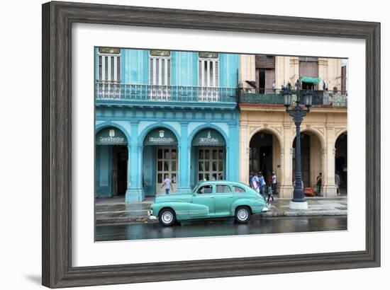 Cuba Fuerte Collection - Colorful Architecture and Turquoise Classic Car-Philippe Hugonnard-Framed Photographic Print