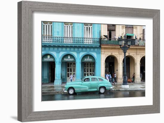 Cuba Fuerte Collection - Colorful Architecture and Turquoise Classic Car-Philippe Hugonnard-Framed Photographic Print