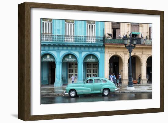 Cuba Fuerte Collection - Colorful Architecture and Turquoise Classic Car-Philippe Hugonnard-Framed Photographic Print