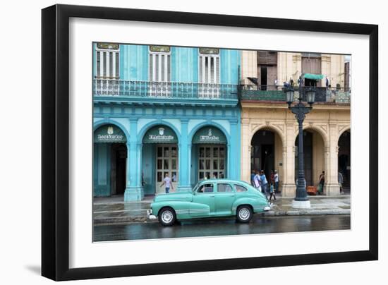 Cuba Fuerte Collection - Colorful Architecture and Turquoise Classic Car-Philippe Hugonnard-Framed Photographic Print