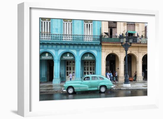 Cuba Fuerte Collection - Colorful Architecture and Turquoise Classic Car-Philippe Hugonnard-Framed Photographic Print