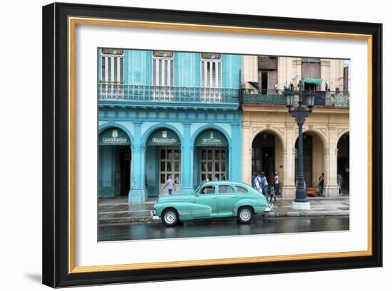Cuba Fuerte Collection - Colorful Architecture and Turquoise Classic Car-Philippe Hugonnard-Framed Photographic Print
