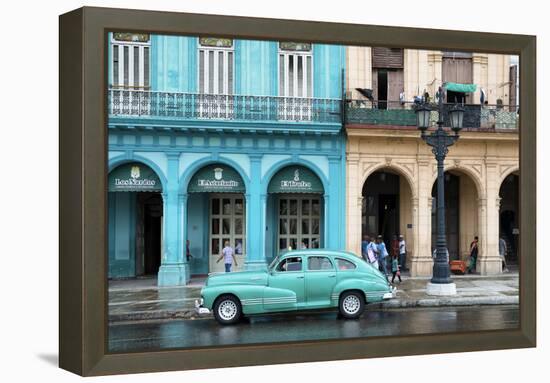 Cuba Fuerte Collection - Colorful Architecture and Turquoise Classic Car-Philippe Hugonnard-Framed Premier Image Canvas
