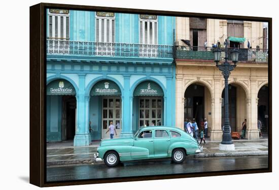 Cuba Fuerte Collection - Colorful Architecture and Turquoise Classic Car-Philippe Hugonnard-Framed Premier Image Canvas