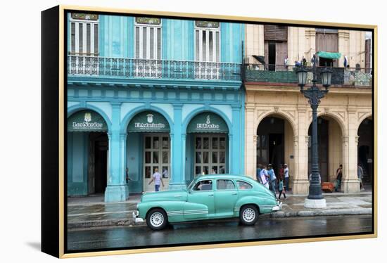 Cuba Fuerte Collection - Colorful Architecture and Turquoise Classic Car-Philippe Hugonnard-Framed Premier Image Canvas