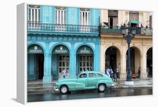 Cuba Fuerte Collection - Colorful Architecture and Turquoise Classic Car-Philippe Hugonnard-Framed Premier Image Canvas