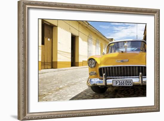 Cuba Fuerte Collection - Cuban Yellow Car in the Street-Philippe Hugonnard-Framed Photographic Print