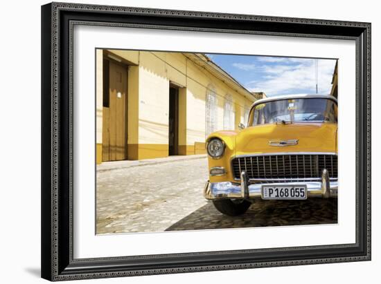 Cuba Fuerte Collection - Cuban Yellow Car in the Street-Philippe Hugonnard-Framed Photographic Print