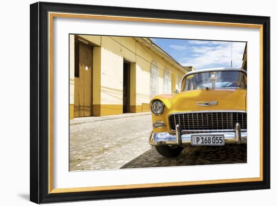 Cuba Fuerte Collection - Cuban Yellow Car in the Street-Philippe Hugonnard-Framed Photographic Print