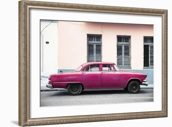 Cuba Fuerte Collection - Dark Pink Car-Philippe Hugonnard-Framed Photographic Print